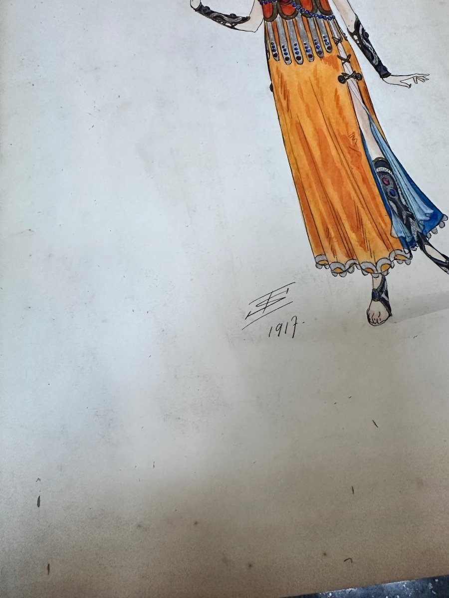 Watercolor The Beautiful Athenian By Igor Sokoloff Russian School Circa 1917-photo-4