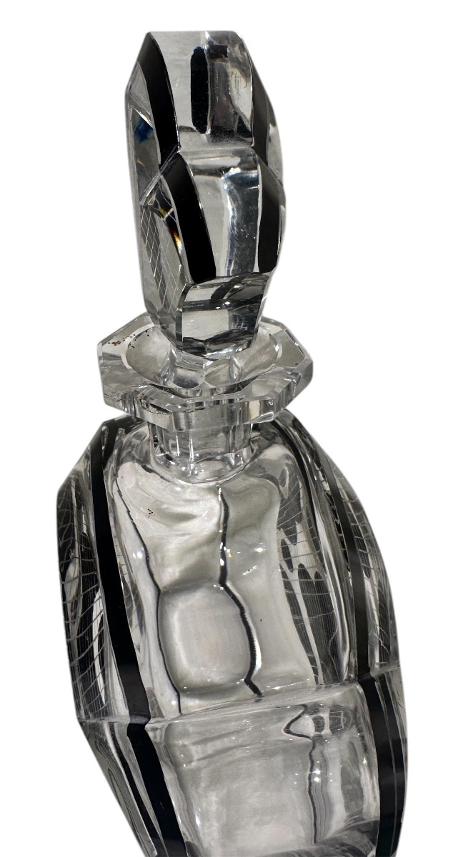 Art Deco Carafe Bohemian Glass -photo-4
