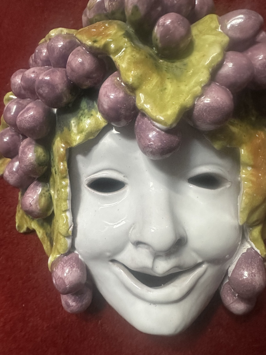 Italian Ceramic Mask Circa 1980 -photo-4