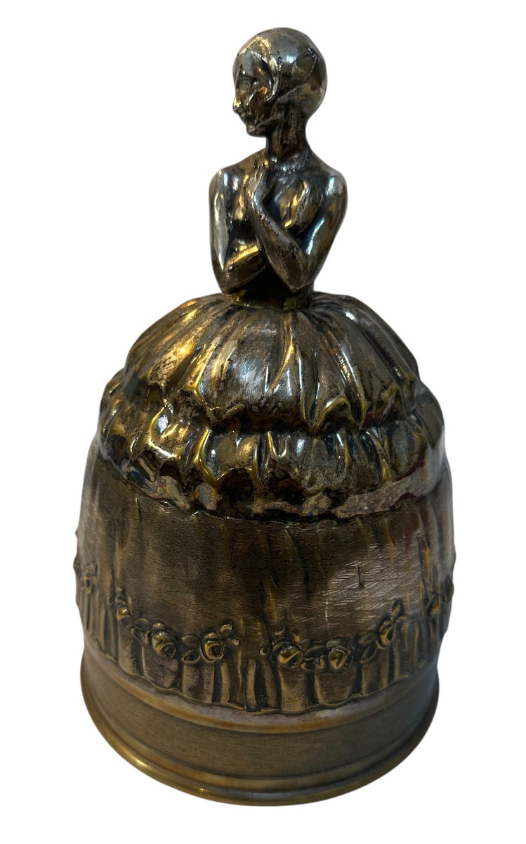 Art Deco Silver Metal Liquor Cellar Sculpture.-photo-3