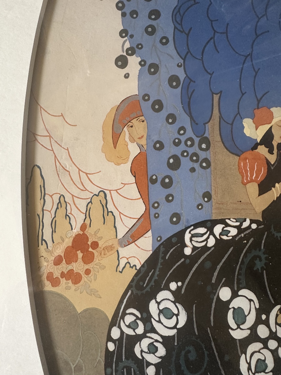 La belle et l’arlequin  voyeur Georges Barbier -photo-3