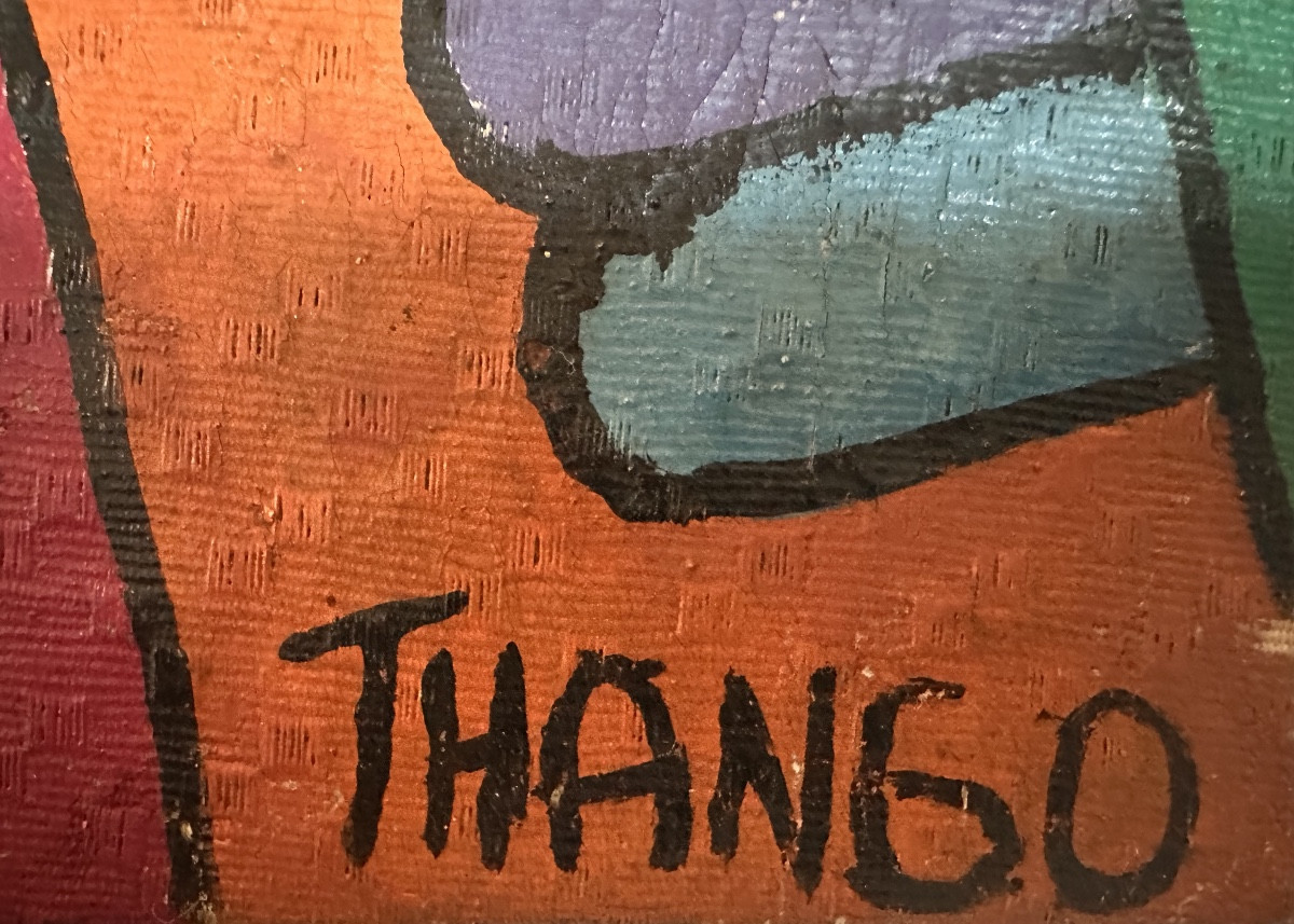 Huile sur toile du peintre congolais François Thango école Polo Polo-photo-2