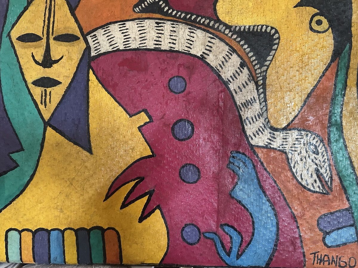 Huile sur toile du peintre congolais François Thango école Polo Polo-photo-4