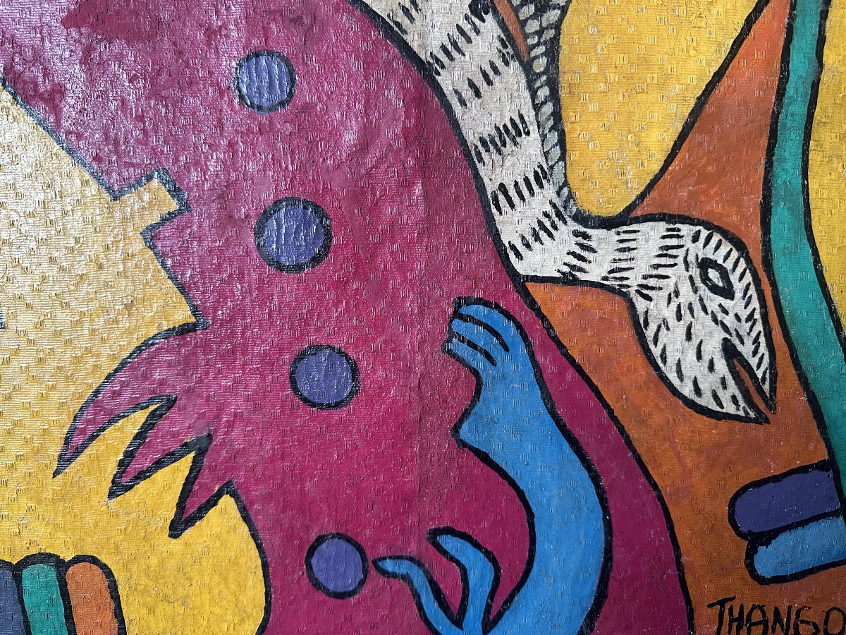 Huile sur toile du peintre congolais François Thango école Polo Polo-photo-5