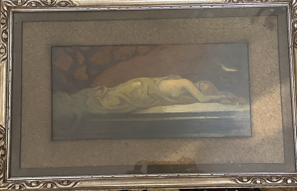 La Pierre Expiratoire de Jean François De Boever tableau symboliste .-photo-3