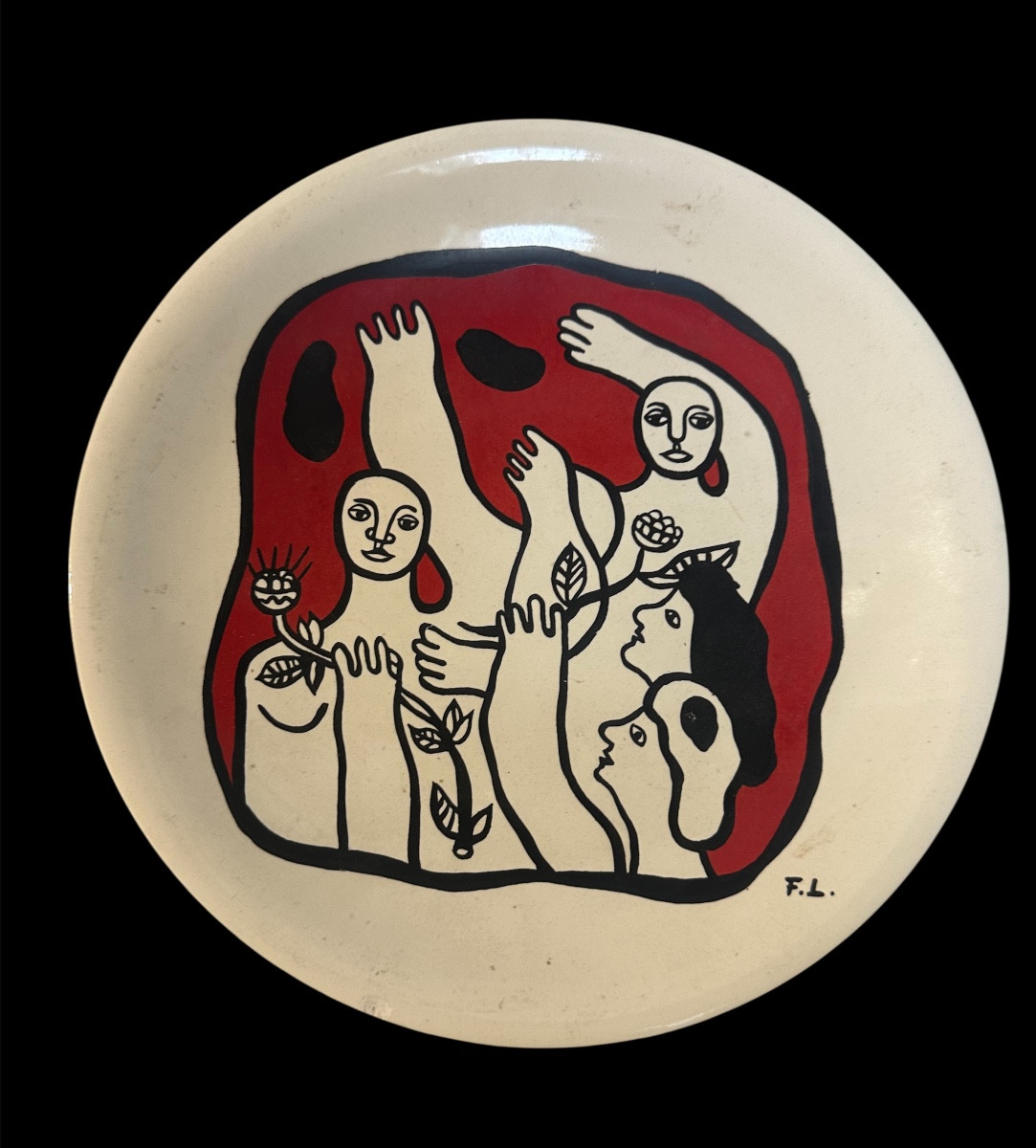 Série de 4 assiettes d’édition moderne de Fernand Léger.-photo-2