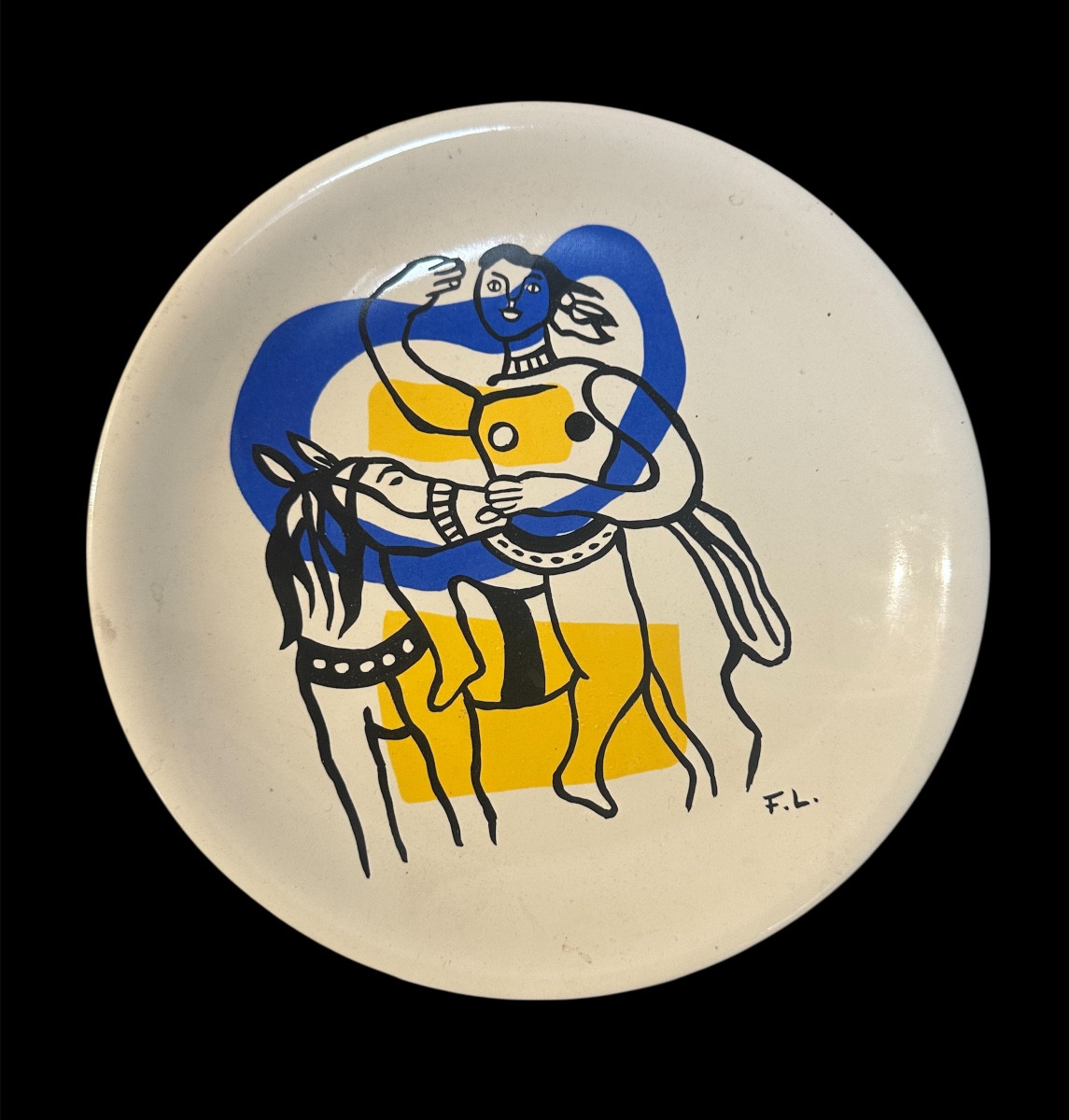 Série de 4 assiettes d’édition moderne de Fernand Léger.-photo-3