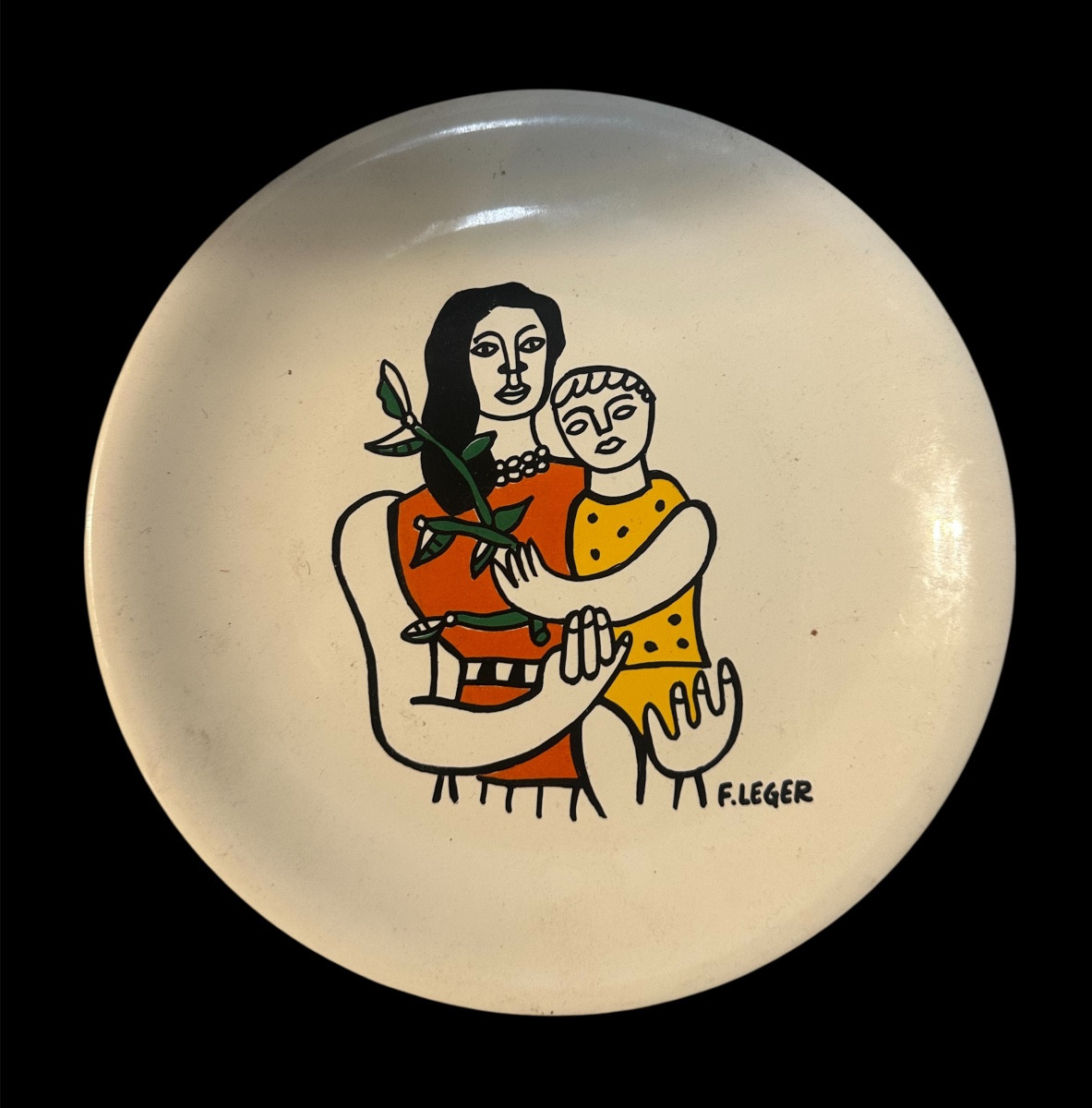 Série de 4 assiettes d’édition moderne de Fernand Léger.-photo-1