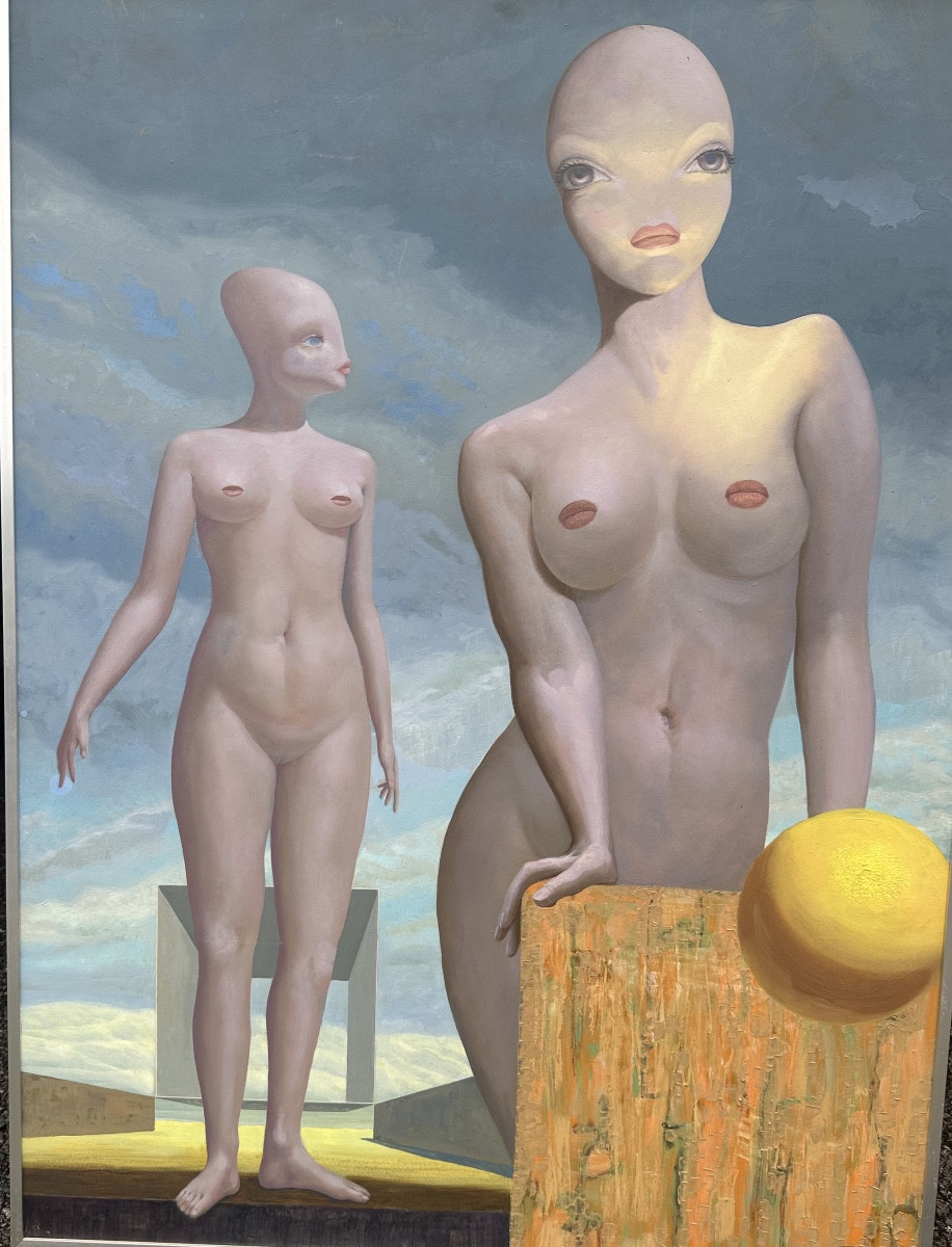 Couple de femme surréaliste Arthur Maria Rener école Belge -photo-1