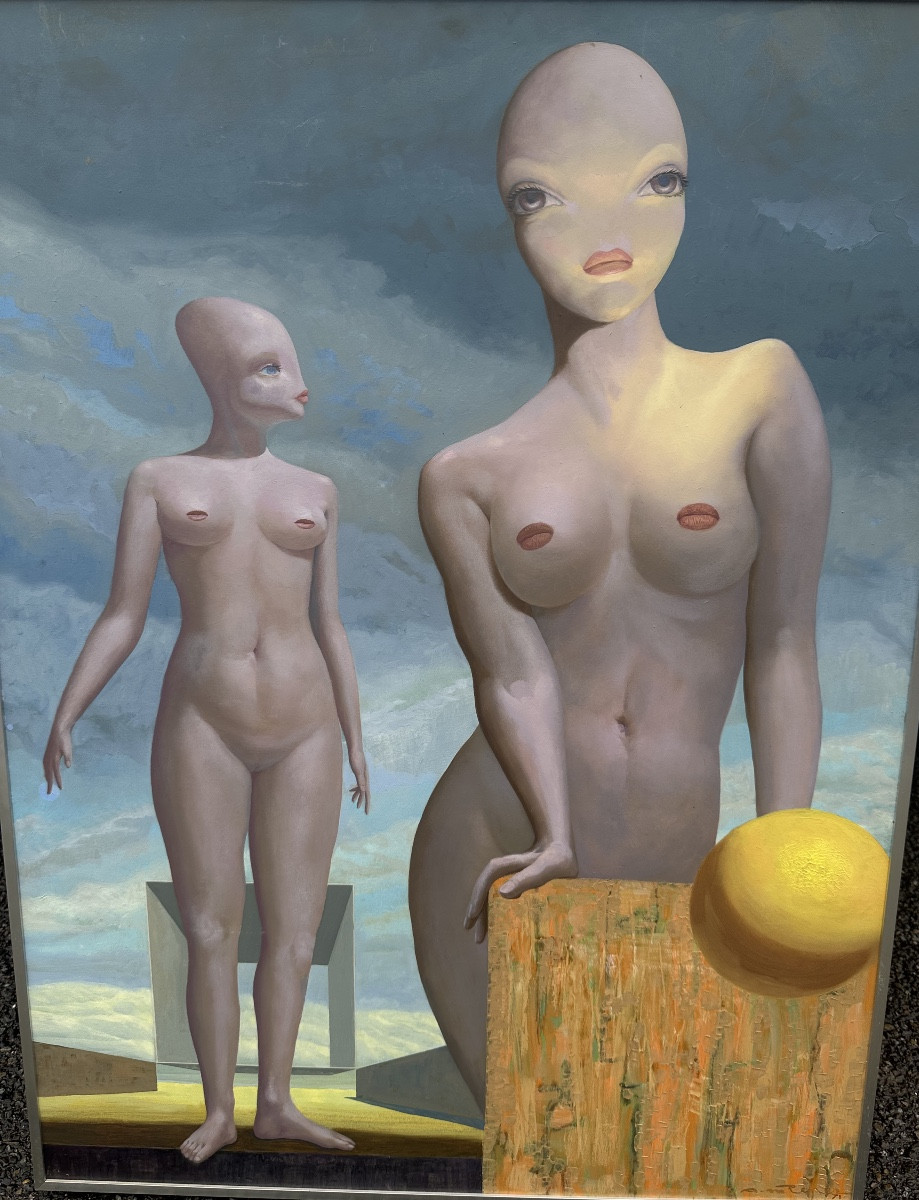 Couple de femme surréaliste Arthur Maria Rener école Belge 