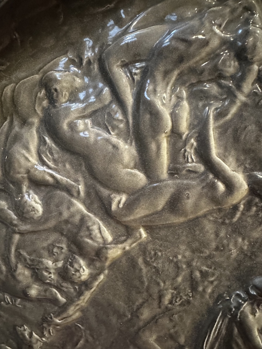 Ceramic Dish By Jean-françois Garnier With Erotic Motifs -photo-2