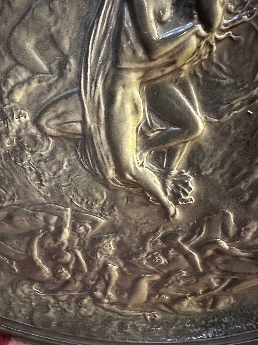 Ceramic Dish By Jean-françois Garnier With Erotic Motifs -photo-1