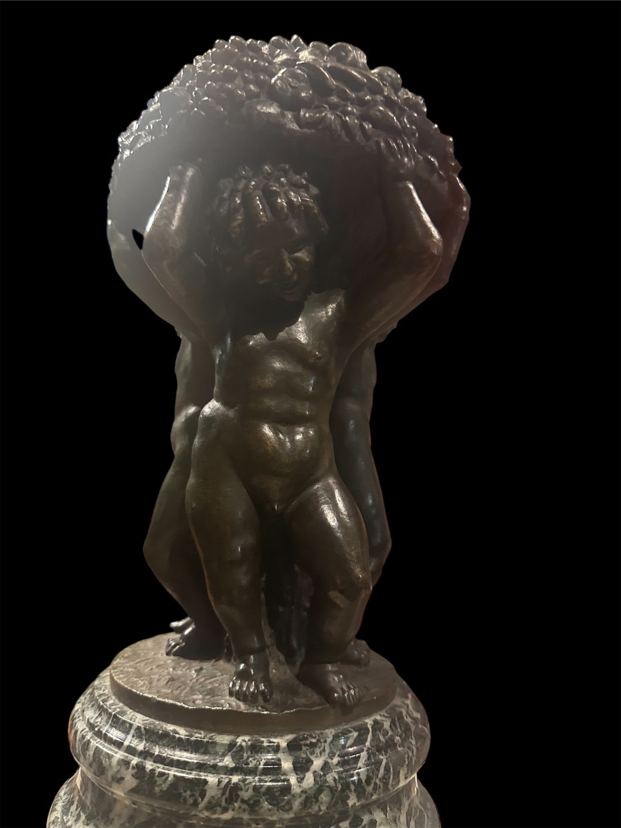 Centre de table aux 3 enfants art déco école espagnole -photo-2