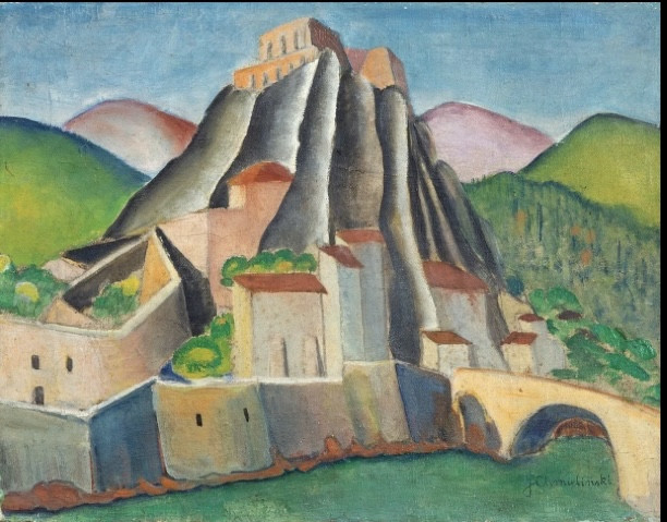 Paysage stylisée école polonaise circa 1930