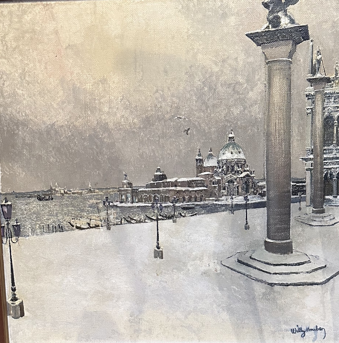 Neige à Venise école Belge -photo-4