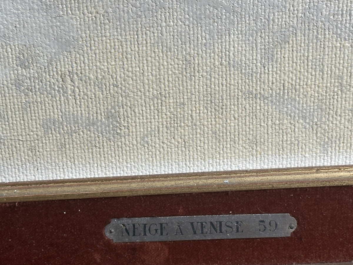 Neige à Venise école Belge -photo-1