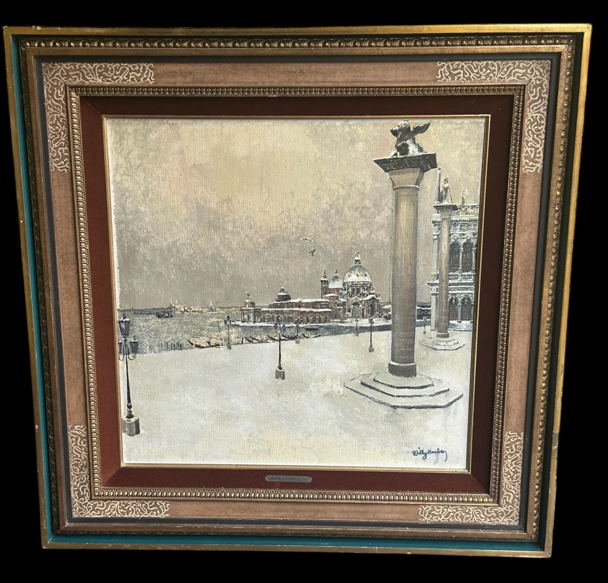 Neige à Venise école Belge 