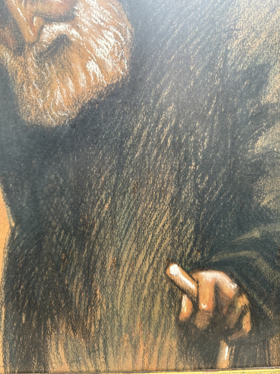 Le Rabin de Fernand Thomson fusain  judaica-photo-4