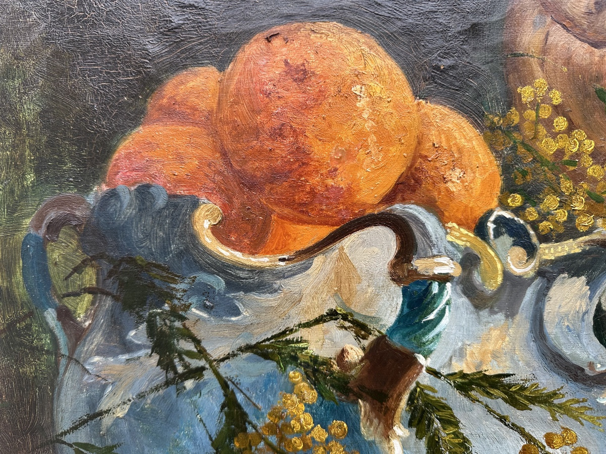 Still Life With Owl, Flemish School Circa 1909-photo-1