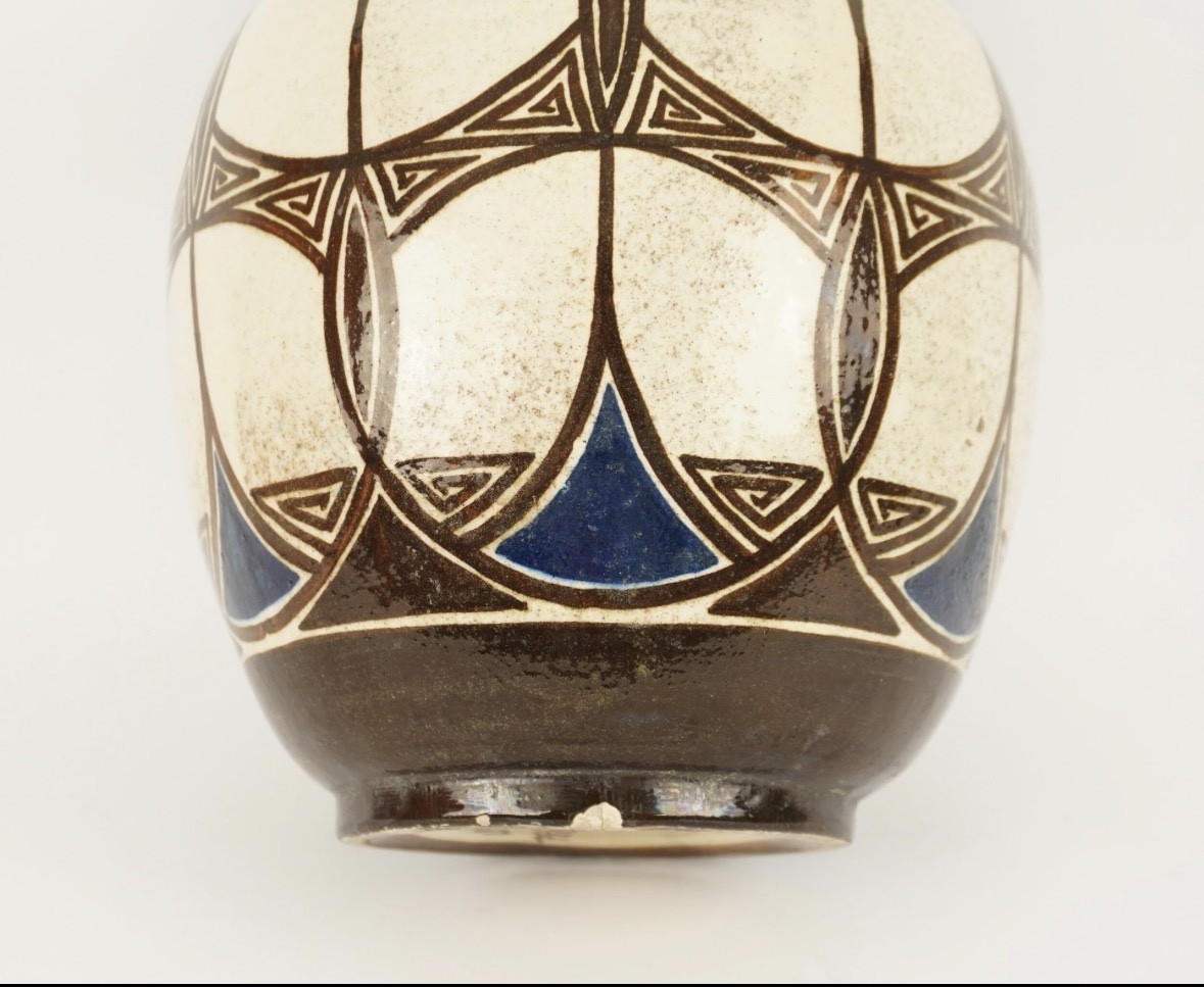 Vase unique du céramiste Jean -Jacques Lachenal période Art déco -photo-1