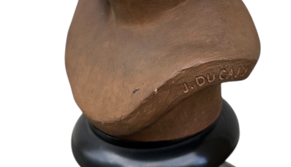 Buste en terre cuite de joseph Jacques Ducaju -photo-4