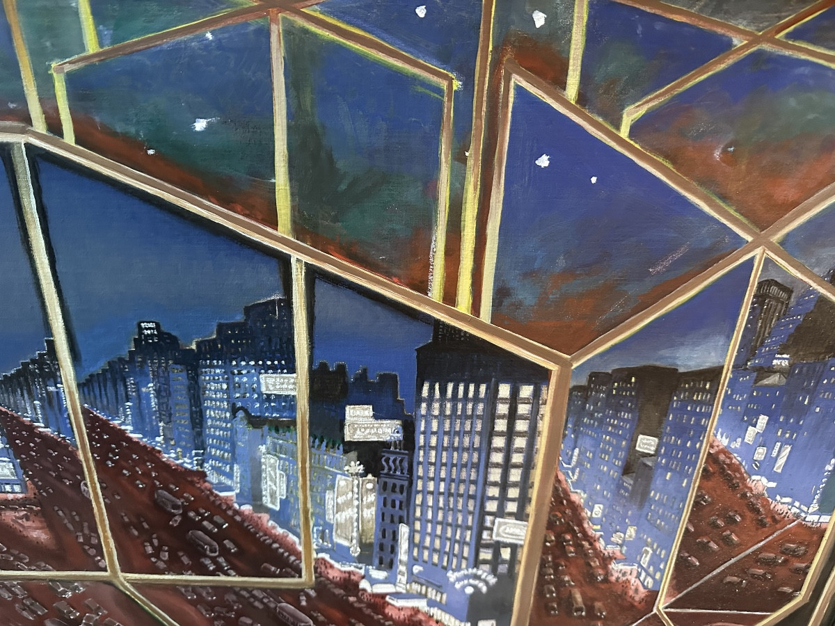 Times Square de Pierre Tilot école Belge surréaliste et humoristique -photo-1