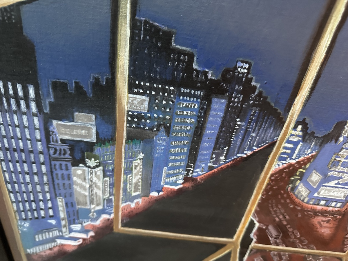 Times Square de Pierre Tilot école Belge surréaliste et humoristique -photo-2