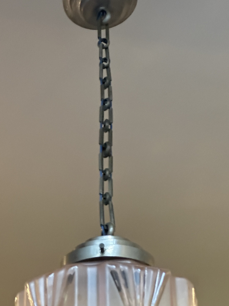 Lampe art Deco verre sablé.-photo-4