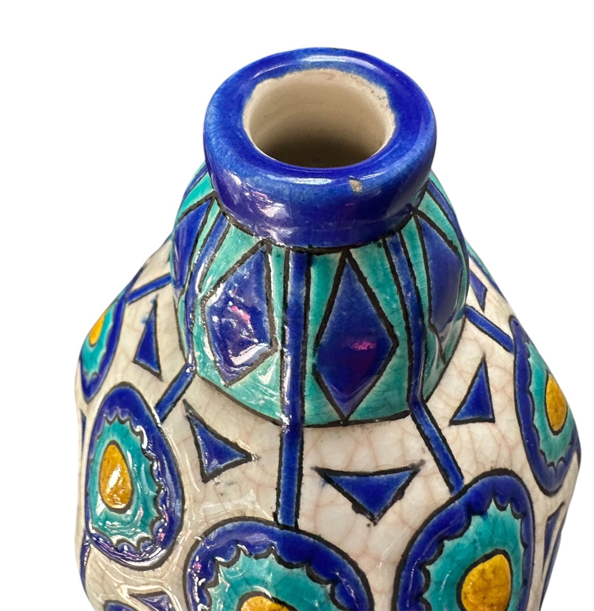 Small Longwy Vase Signed By Chevalier-photo-2