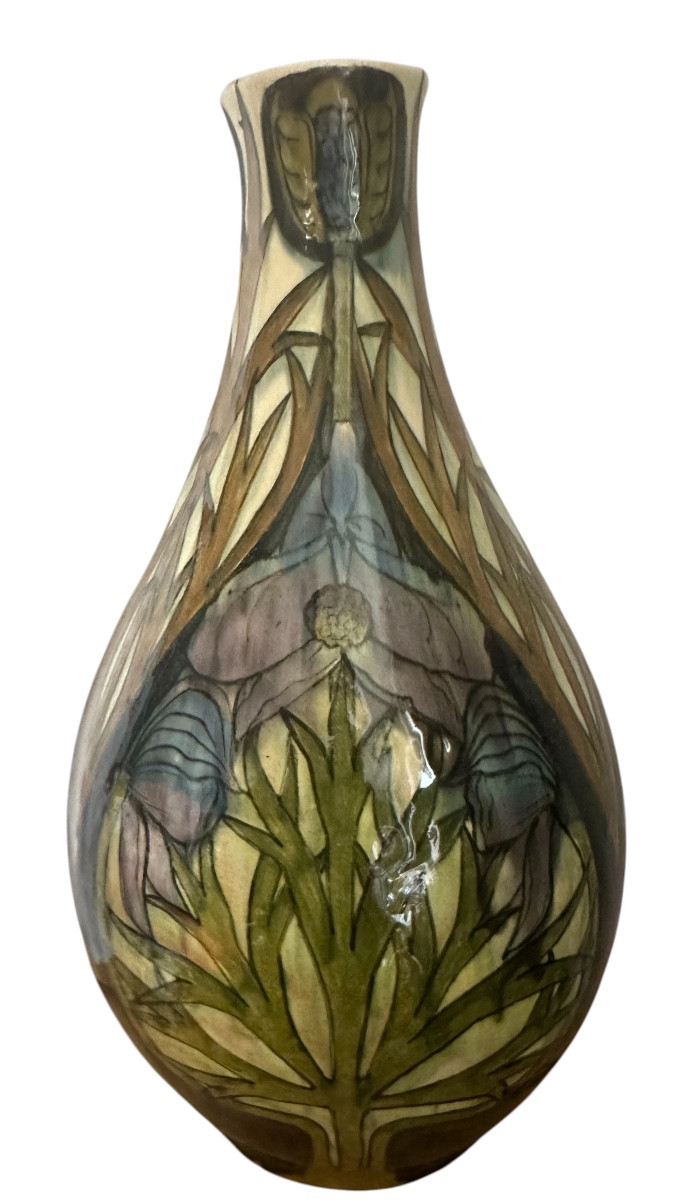 Art Nouveau Vase From Brussels Majolica-photo-2