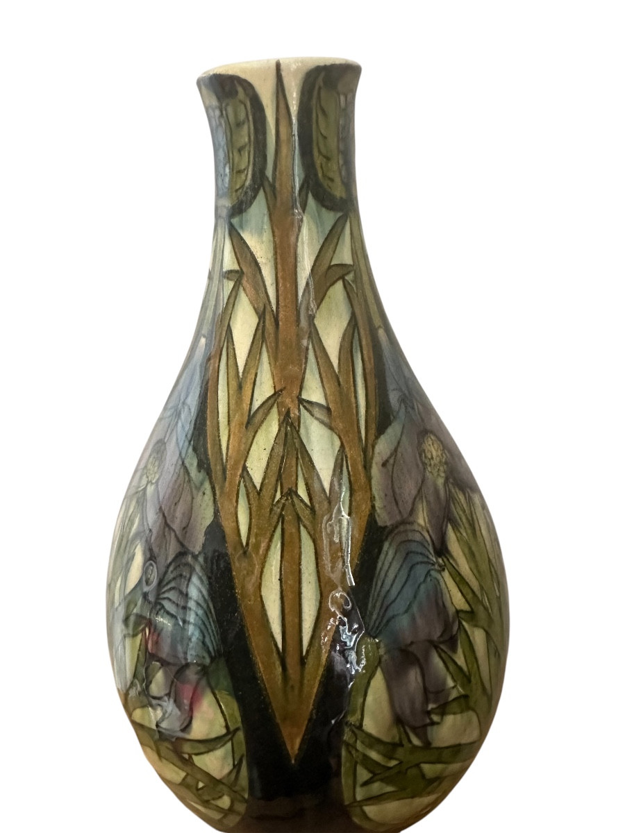 Art Nouveau Vase From Brussels Majolica-photo-4