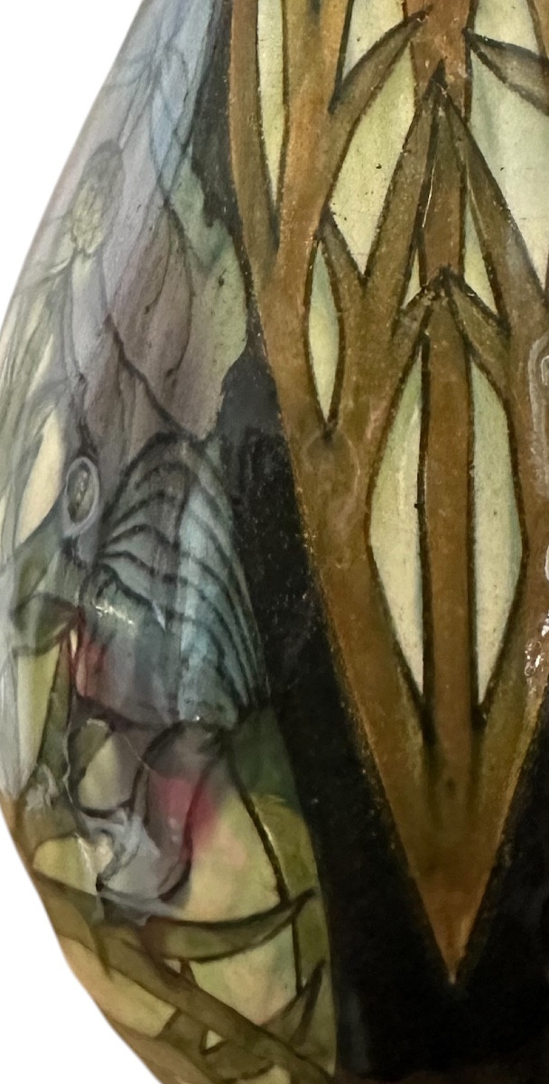 Art Nouveau Vase From Brussels Majolica-photo-3