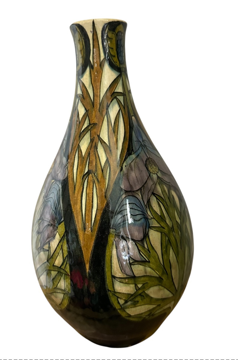 Art Nouveau Vase From Brussels Majolica