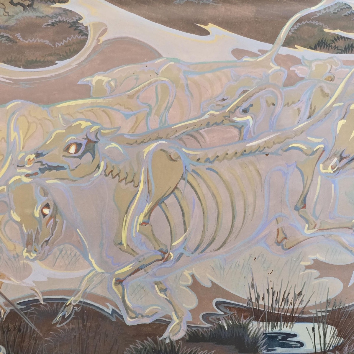 Watercolor The Skeletonized Shepherd Dimitri Dolgoff Russian School-photo-4