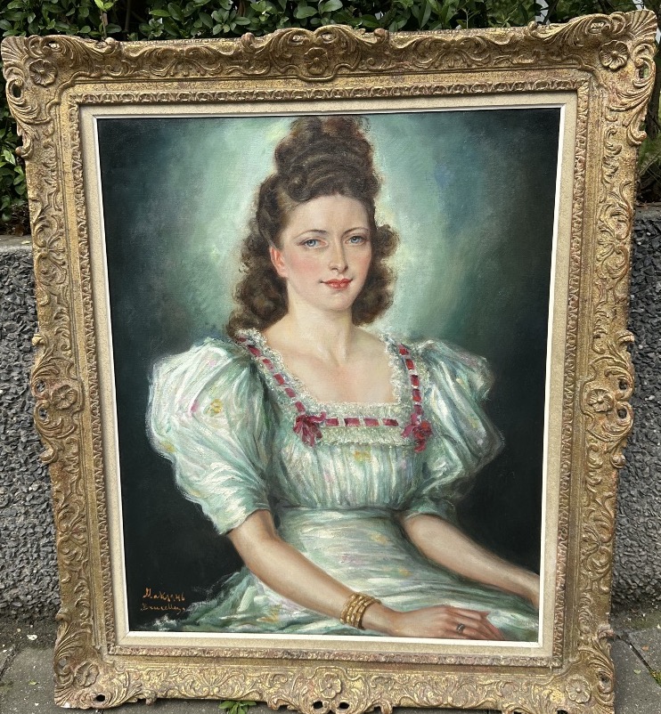Portrait de femme du peintre russe Paul Mak circa 1946