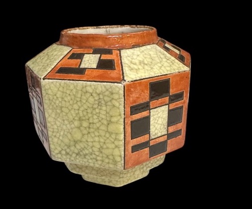 Cubist Vase By Kéramis Art Deco -photo-4