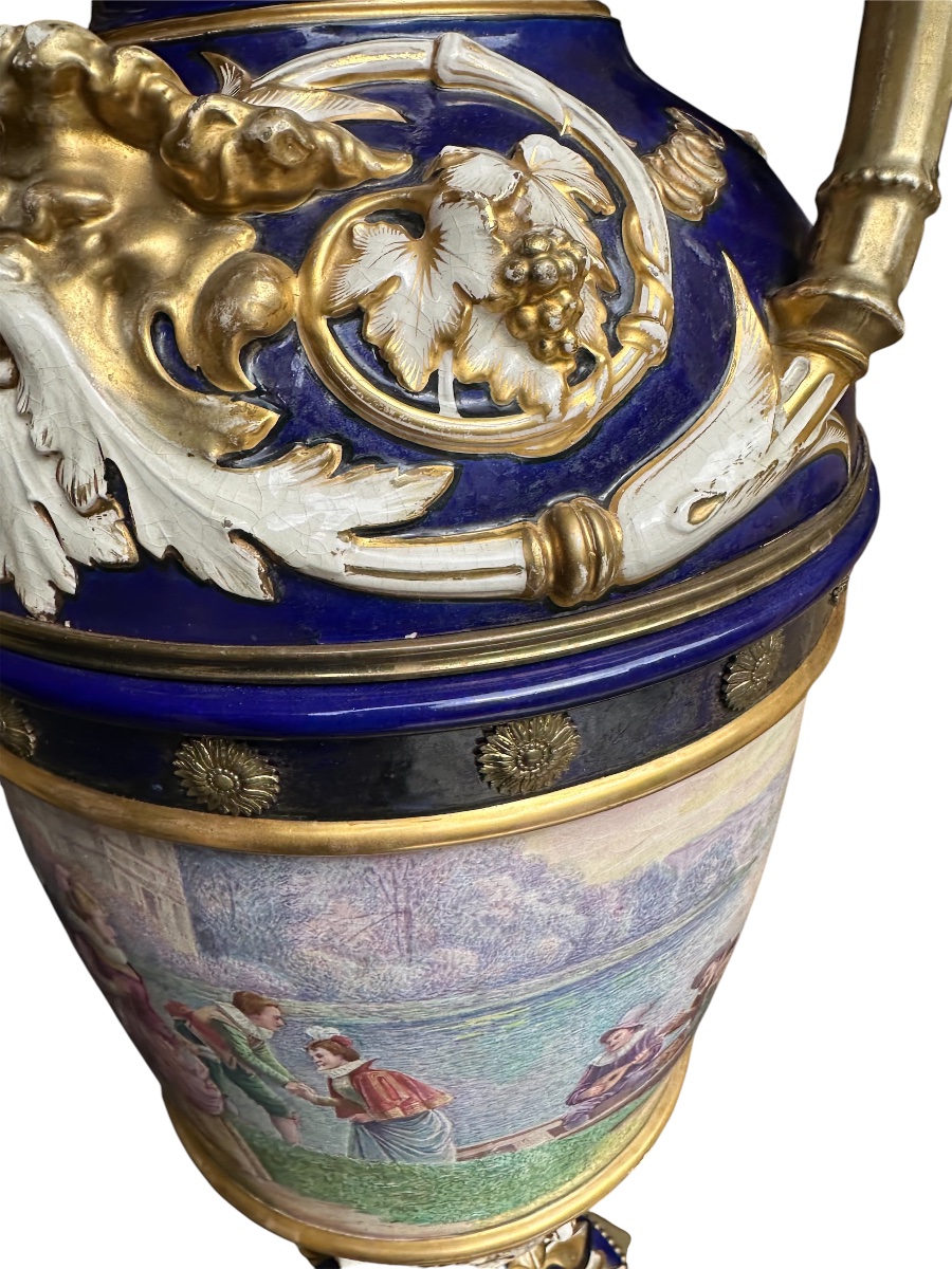 Grand vase en Faïence Paris ou Sévres -photo-2