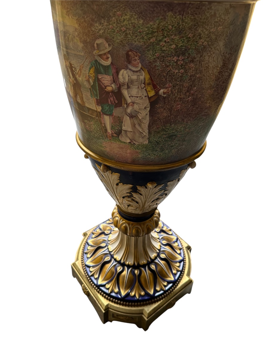 Grand vase en Faïence Paris ou Sévres -photo-3