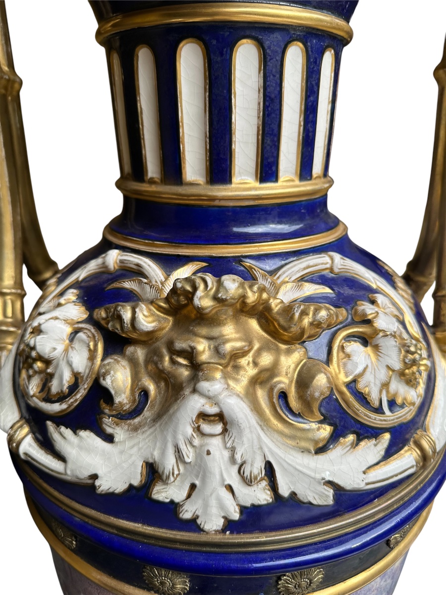 Grand vase en Faïence Paris ou Sévres -photo-1