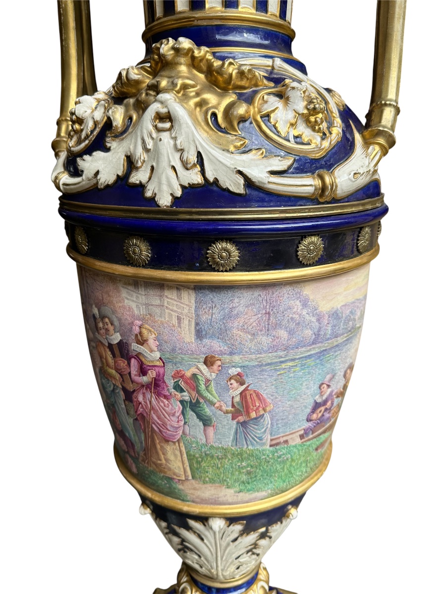 Grand vase en Faïence Paris ou Sévres -photo-2