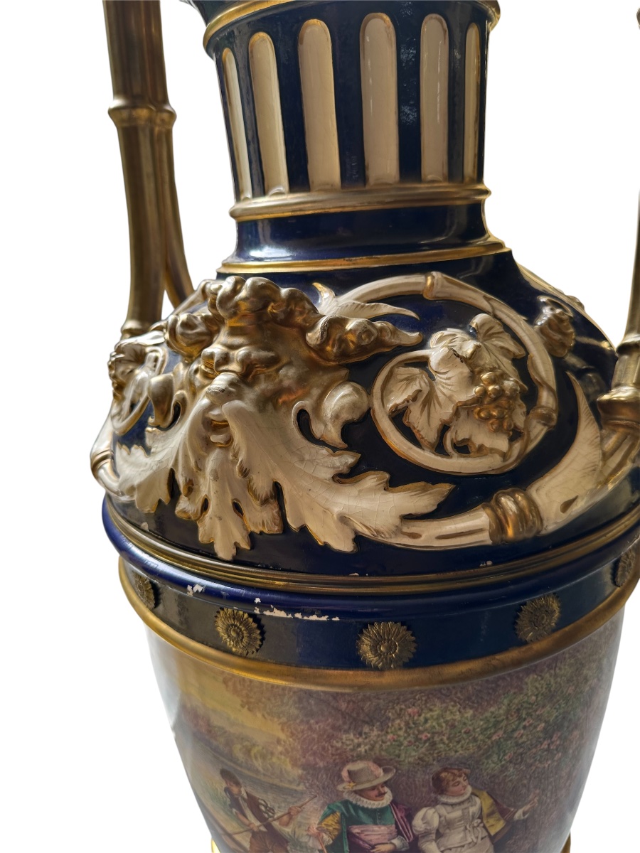 Grand vase en Faïence Paris ou Sévres -photo-3