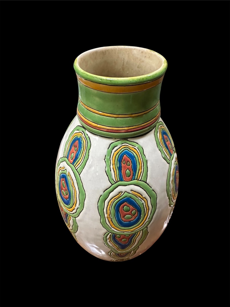 Vase With Unknown Design By Maurice Dufrène, Kéramis, La Louvière -photo-2