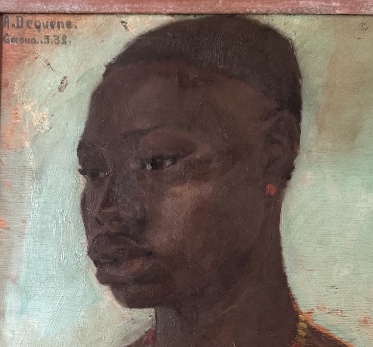 La femme au collier de Albert Dequene peintre voyageur Burkina Faso 1932-photo-2