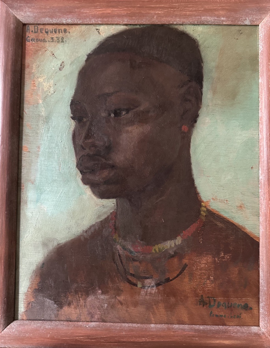 La femme au collier de Albert Dequene peintre voyageur Burkina Faso 1932