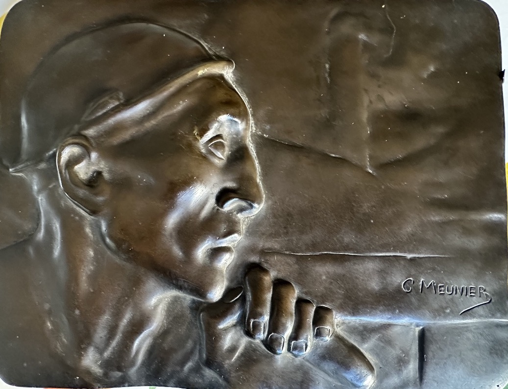 Plaque en bronze le mineur  de Constantin Meunier 