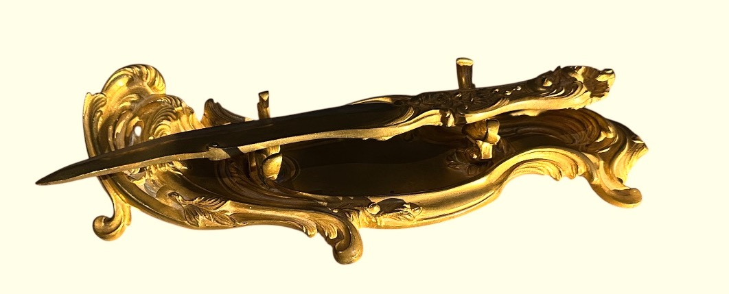 Napoleon III Paper Cutter And Its Bronze Display Stand -photo-2