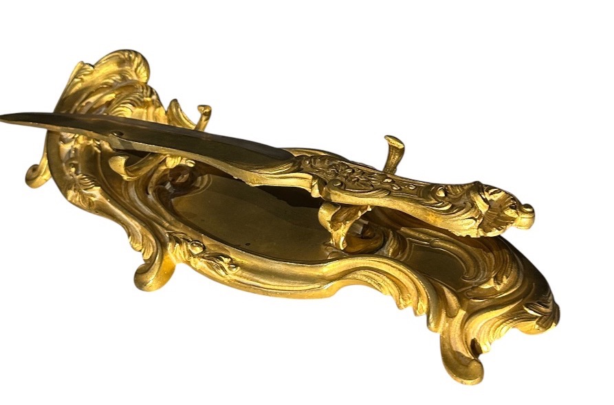 Napoleon III Paper Cutter And Its Bronze Display Stand -photo-4