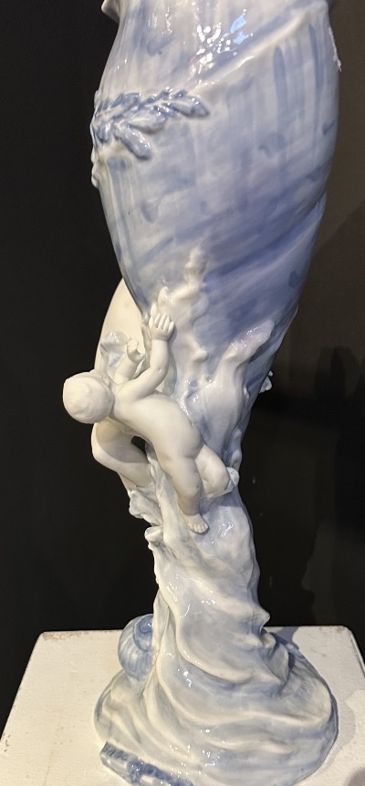 Art Nouveau Vase Made Of Glazed Porcelain -photo-2