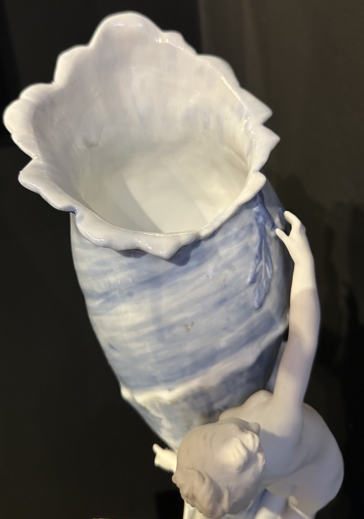 Art Nouveau Vase Made Of Glazed Porcelain -photo-3