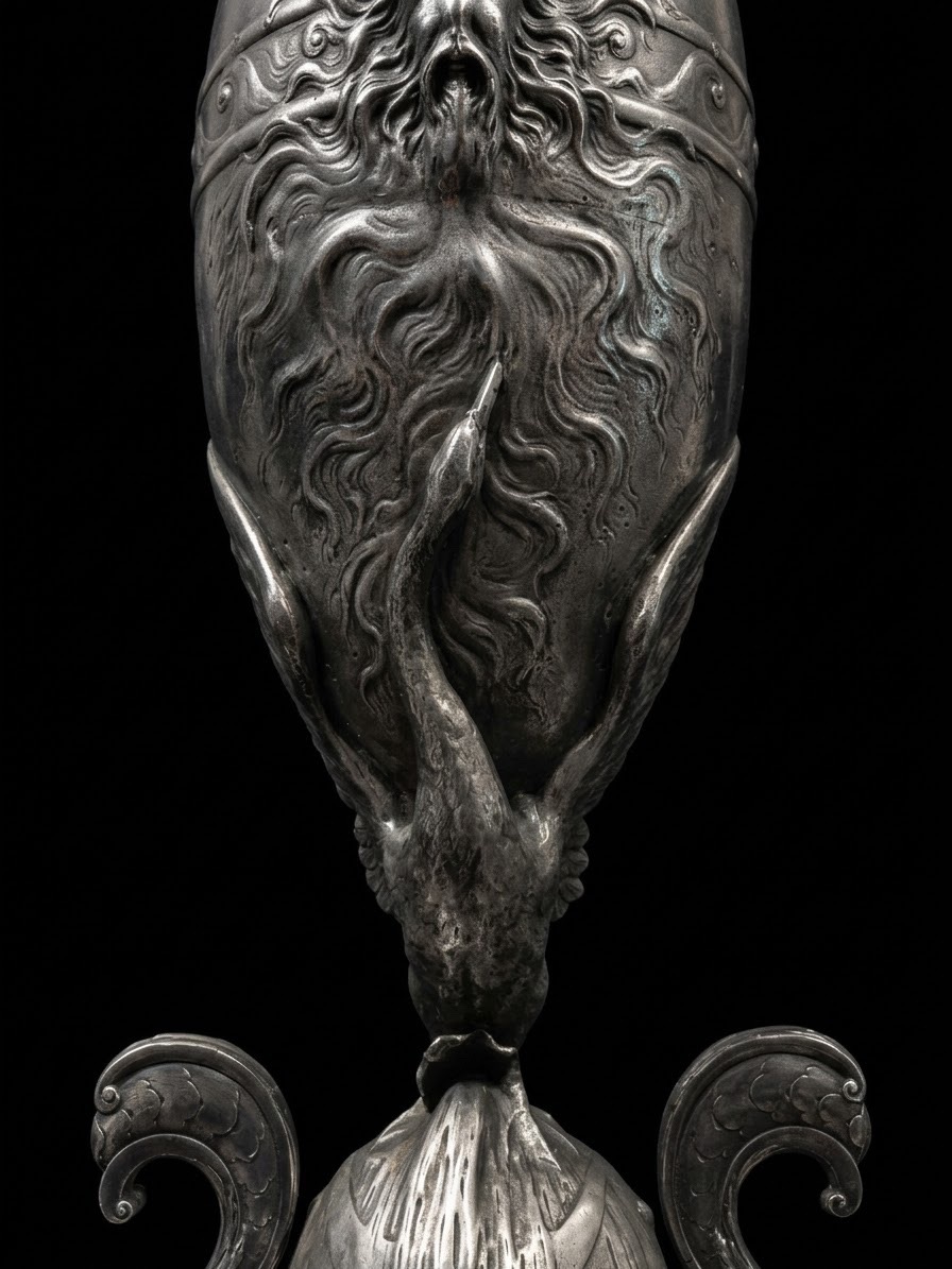 Large Bronze Vase With Aquatic Motifs By Henry Fugère-photo-3